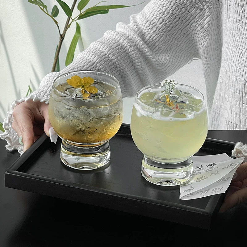 Ly thủy tinh trong suốt dáng cao, thiết kế độc đáo, ly rượu whisky, ly bụng bầu, ly đựng đồ uống lạnh, nước ép, cà phê.