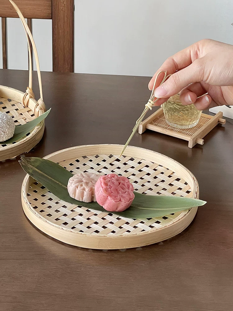 Giỏ tre nhỏ đựng đồ ăn, khay đựng đồ ăn nhẹ, giỏ đựng khoai tây chiên, giỏ đựng đồ chiên, đĩa đựng đồ ăn nhẹ kiểu Trung Quốc di động, đồ trang trí bằng tre đan dùng cho mục đích thương mại.