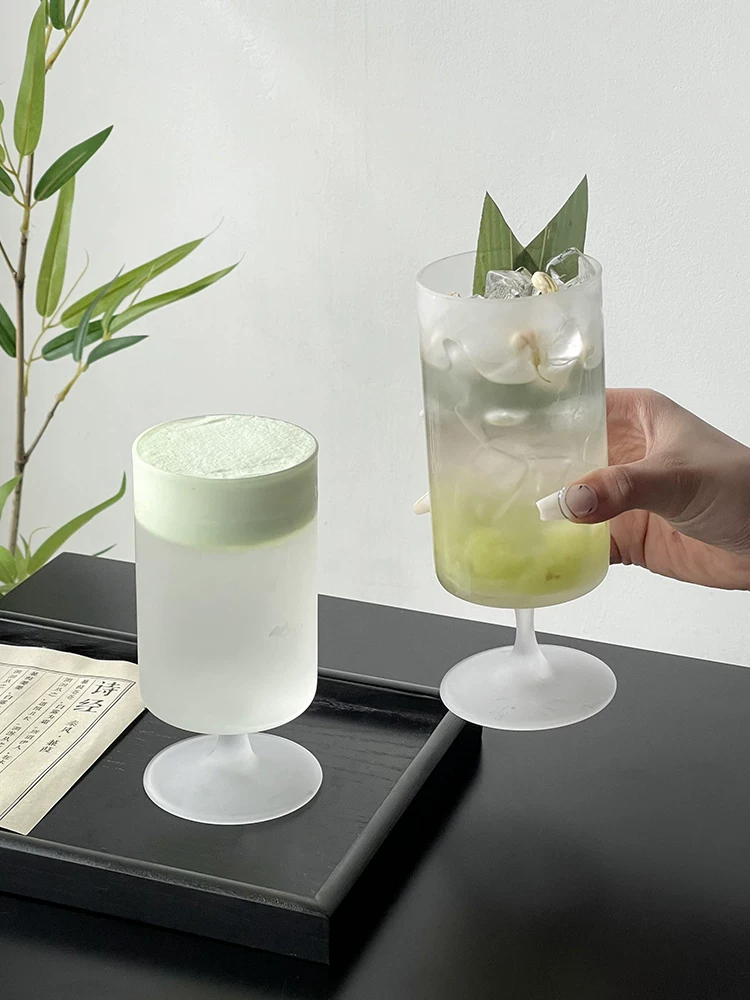 Ly nước ép có lớp phủ mờ nổi tiếng trên mạng, ly thủy tinh cao gia dụng, ly thủy tinh đựng nước có ga, ly cà phê, ly đồ uống, ly rượu vang.