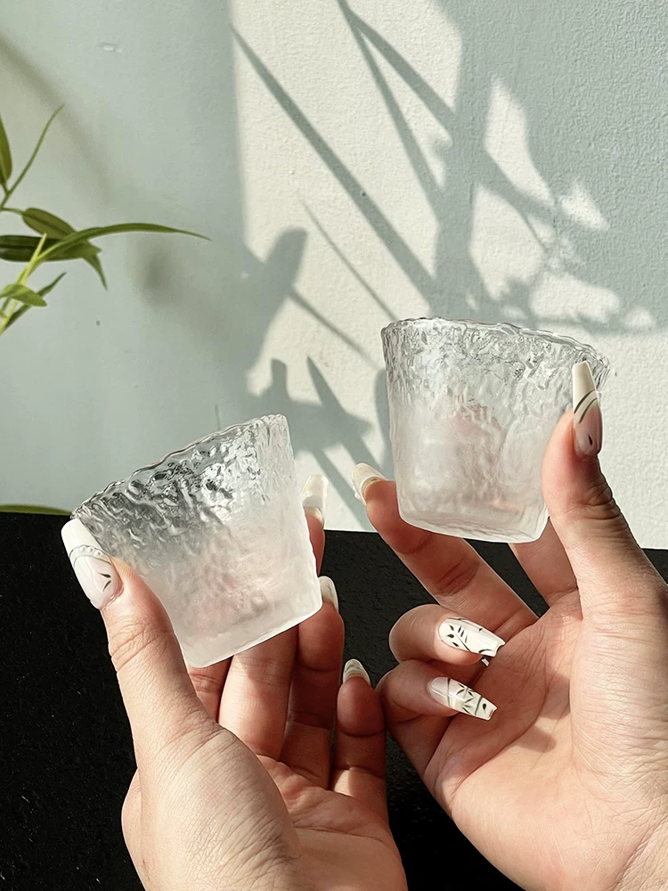 Cốc thủy tinh mờ kiểu Nhật Bộ cốc trà kiểu Nhật Bộ cốc thủy tinh mờ cốc đơn cốc chủ cốc hình nón cốc trà nhỏ