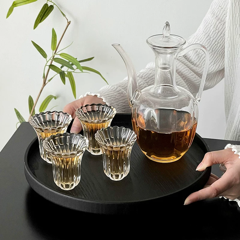 Cốc trà cánh hoa cúc kiểu Trung Quốc, cốc thủy tinh dày, cốc trà nhỏ, cốc nếm trà cá nhân, cốc trà quán, bộ trà Kung Fu, cốc chủ nhân.