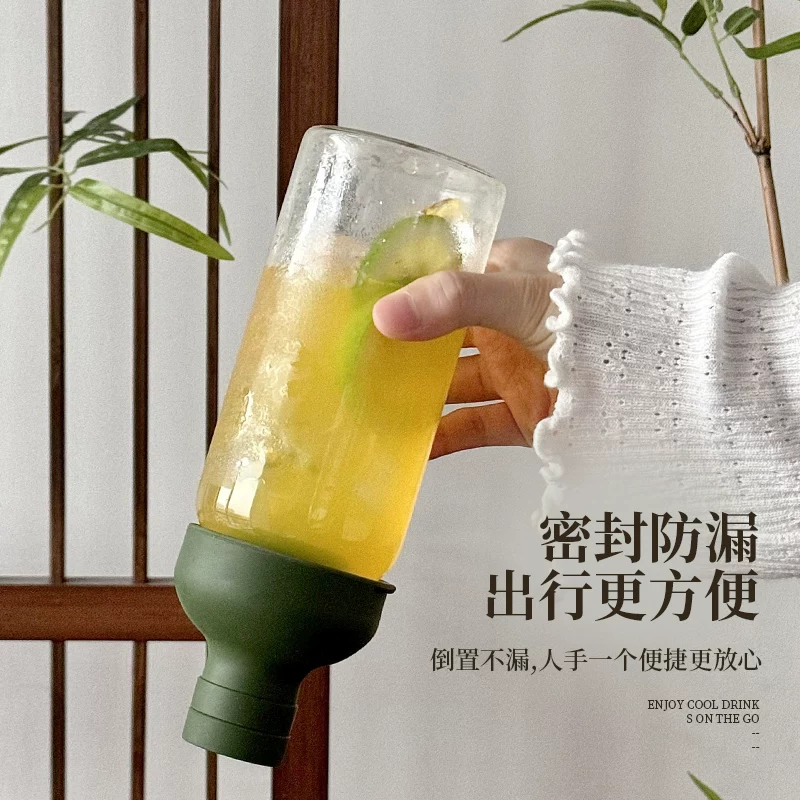 Bình pha trà lạnh kiểu Trung Quốc bằng thủy tinh dùng tại nhà, bình pha trà trái cây và nước ép, cốc pha trà lạnh, cốc trà văn phòng, bình trà, bình thủy tinh.