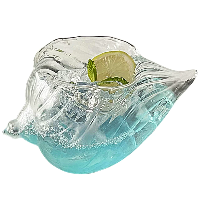Ly hình vỏ sò thiết kế độc đáo, ly cocktail sáng tạo và cá nhân hóa, ly vỏ sò thẩm mỹ cao, ly rượu vang hơi say, ly thủy tinh.