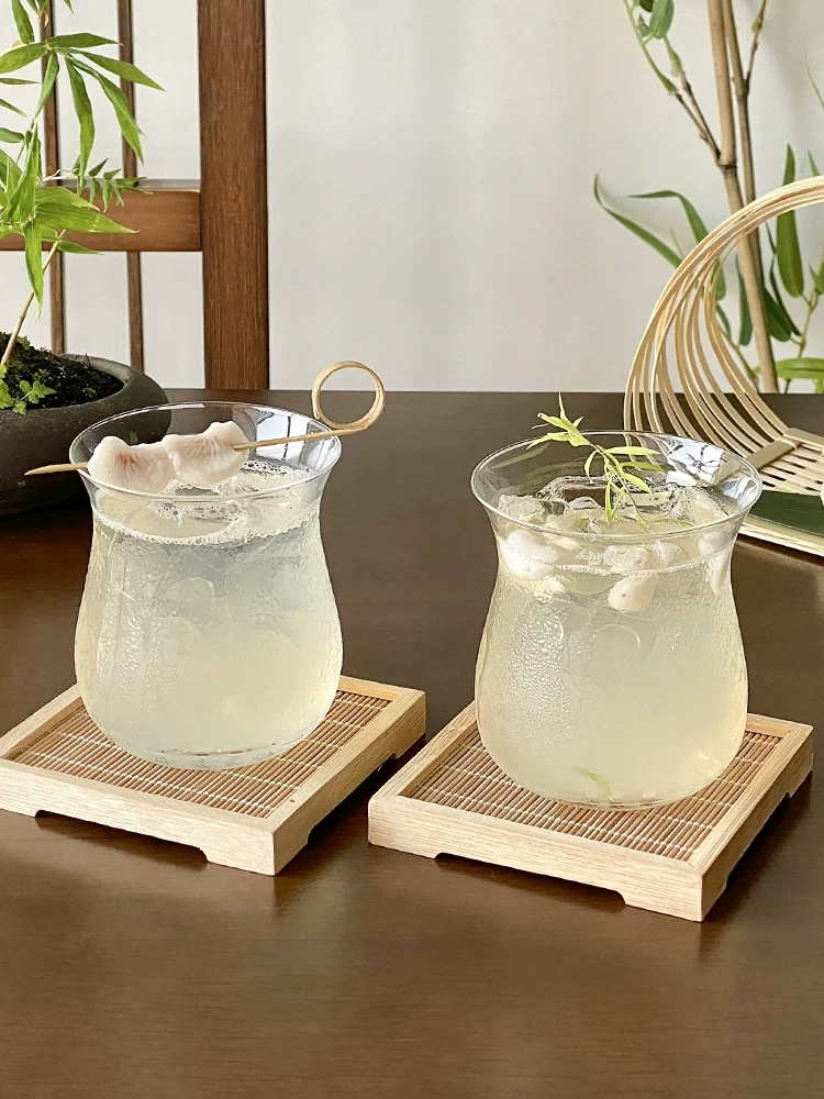 Cốc thủy tinh lớn kiểu Trung Quốc mới, cốc trà truyền thống Trung Quốc, giá trị thẩm mỹ cao, cốc rượu sang trọng, cốc cà phê đơn giản, cốc đồ uống sáng tạo.