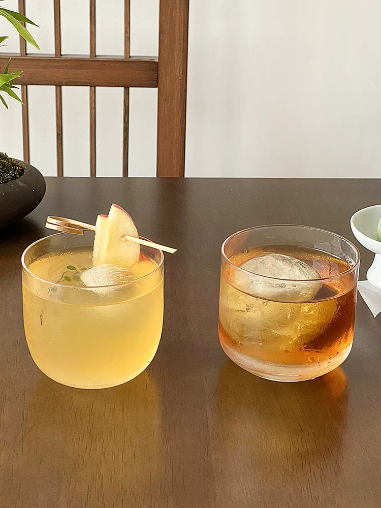 Ly thủy tinh siêu mỏng kiểu Trung Quốc mới, có giá trị thẩm mỹ cao, ly đựng đá viên cocktail, ly cà phê đá phong cách ins, ly latte, ly cổ điển.