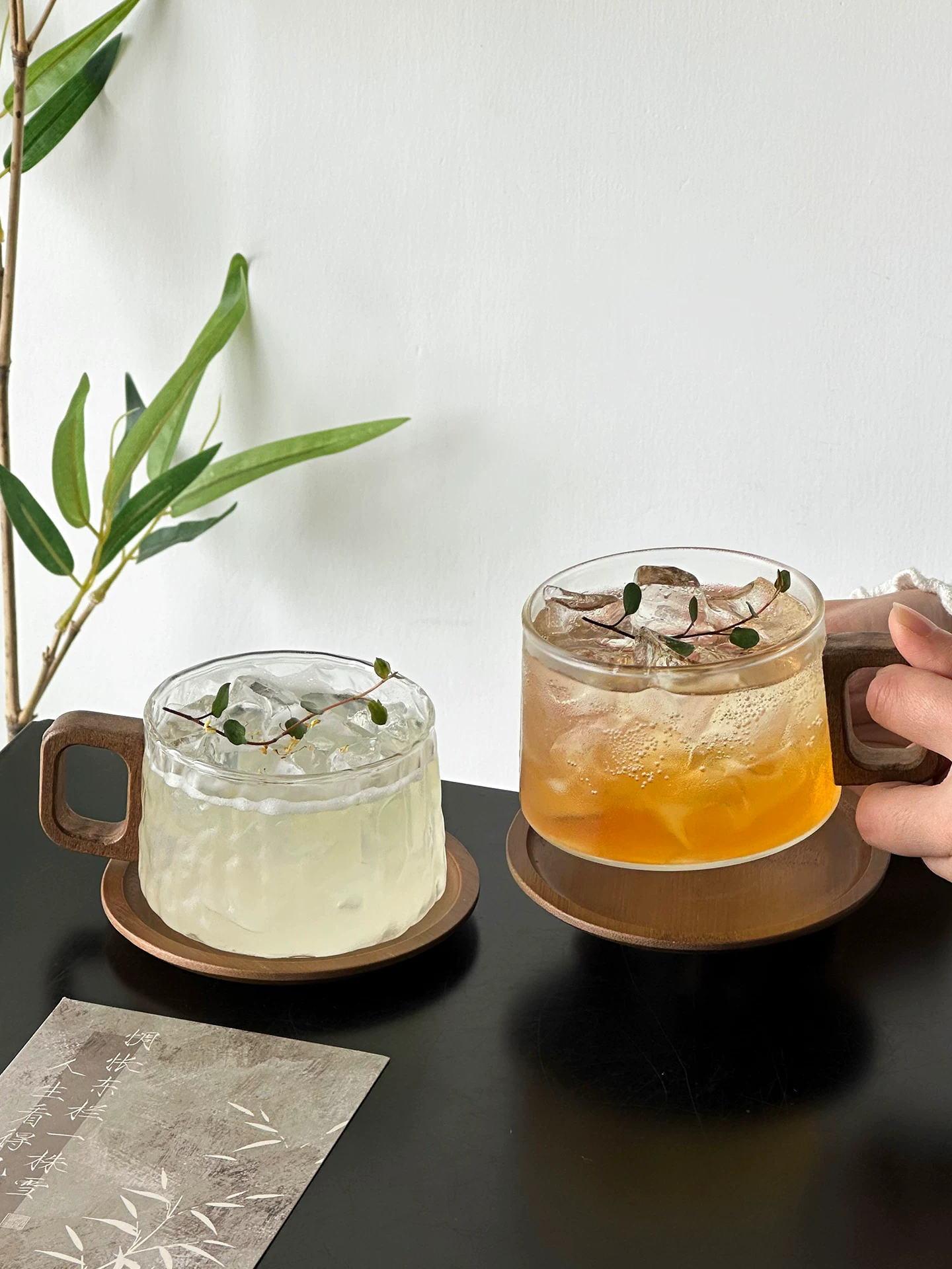 Ly thủy tinh có tay cầm, thiết kế độc đáo, ly cà phê, ly Americano đá, ly nước, ly đựng đồ uống.