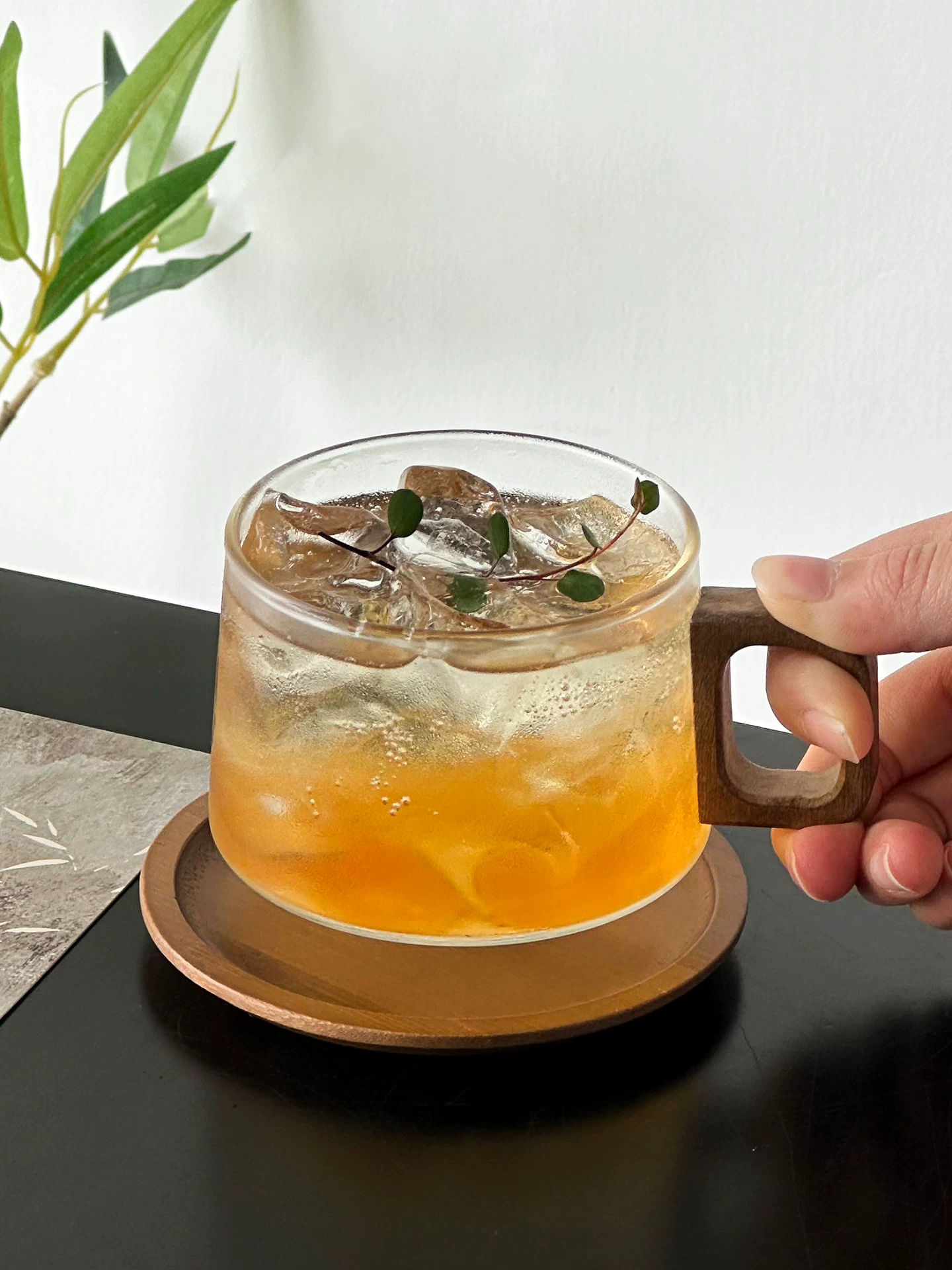 Ly thủy tinh có tay cầm, thiết kế độc đáo, ly cà phê, ly Americano đá, ly nước, ly đựng đồ uống.