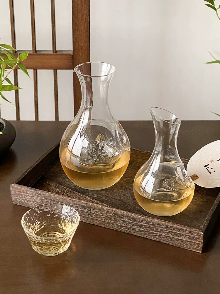 Bộ đồ uống rượu sake kiểu Nhật, bình rượu sake, chén rượu sake, ly thủy tinh sáng tạo dùng tại nhà, bộ chén trà nhỏ pha trà lạnh.