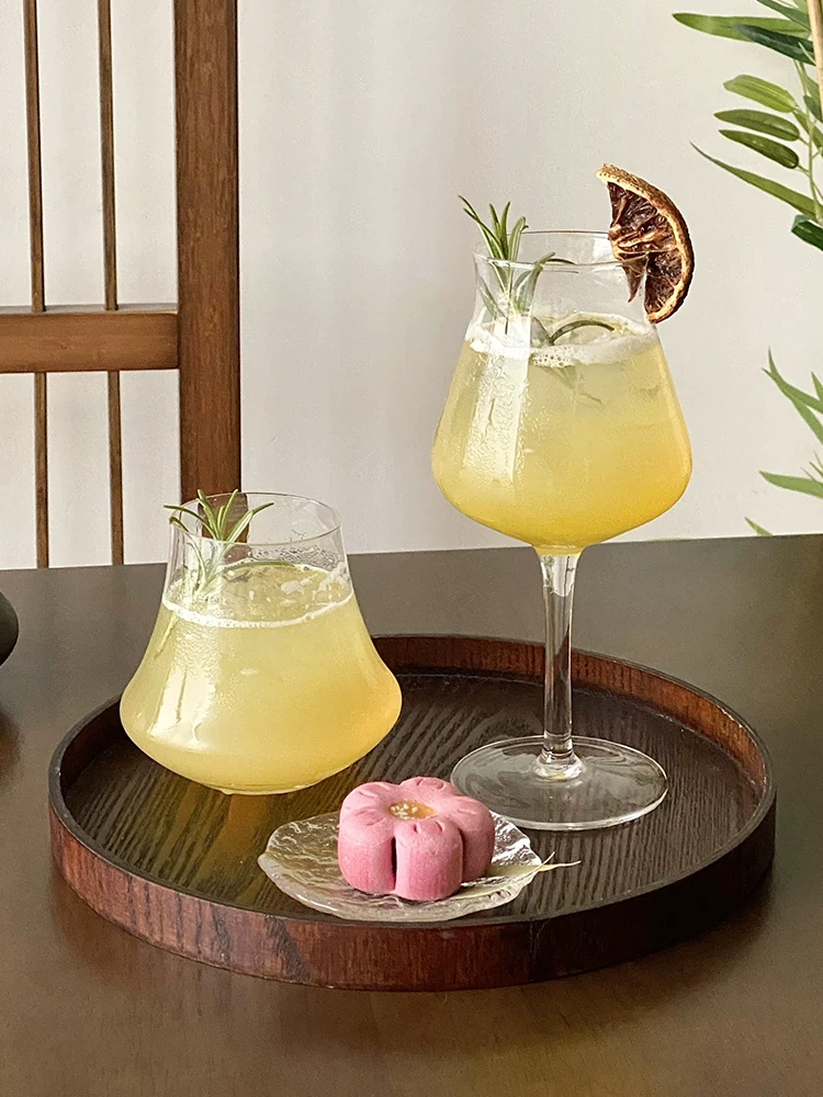 Cốc trà kiểu Trung Quốc mới, cốc thủy tinh hình hoa tulip, cốc chân cao, cốc thơm, cốc uống nước lạnh đặc biệt, cốc nước trái cây, cốc sáng tạo.