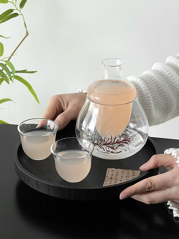 Bộ dụng cụ pha chế rượu vang kiểu Nhật, bình rượu vang sáng tạo, bình rượu vang và ly rượu tinh tế, bộ trà chiều thẩm mỹ cao.