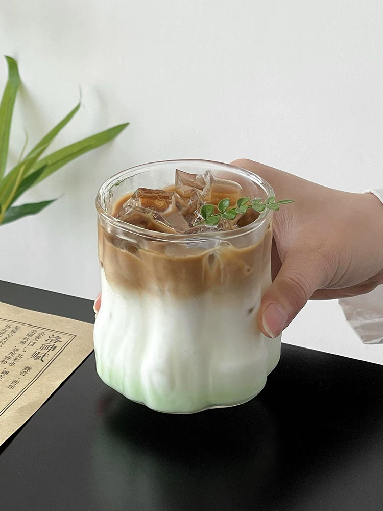 Cốc cà phê sáng tạo cá nhân hóa, cốc latte dừa cổ điển, cốc hình khúc gỗ, cốc nước cao cấp, cốc thủy tinh, cốc uống nước