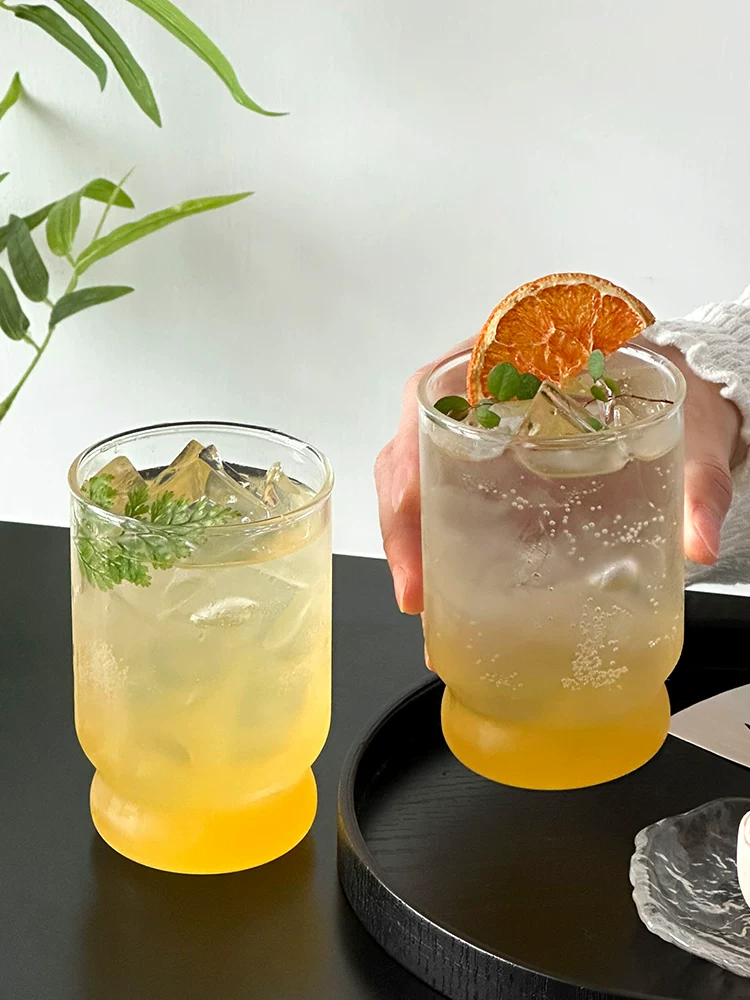 Cốc thủy tinh đơn giản và sáng tạo, cốc latte đá Mỹ, cốc cà phê, cốc đồ uống độc đáo, cốc nước trái cây, cốc trong suốt, cốc nước