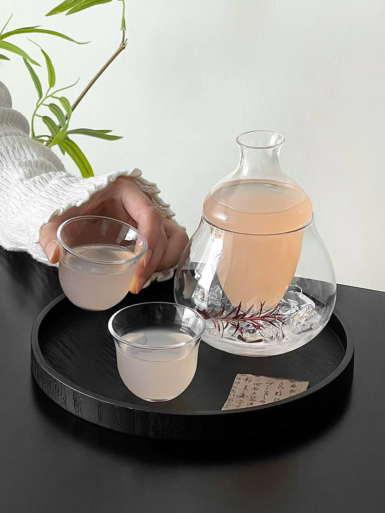 Bộ dụng cụ pha chế rượu vang kiểu Nhật, bình rượu vang sáng tạo, bình rượu vang và ly rượu tinh tế, bộ trà chiều thẩm mỹ cao.