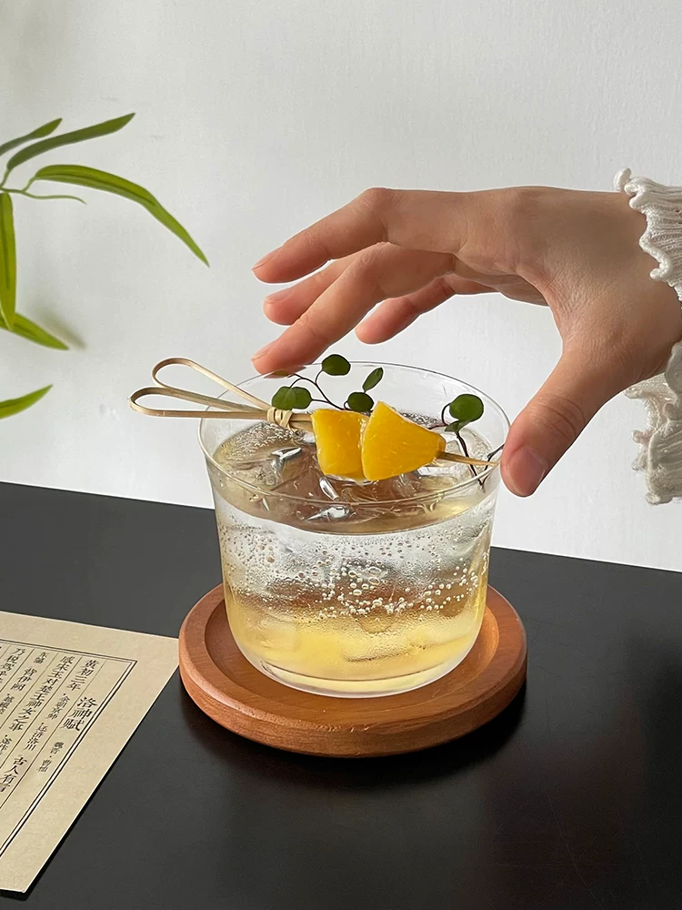 Cốc thủy tinh siêu mỏng kiểu Nhật kèm đế lót ly, cốc rượu whisky, cốc cổ điển, cốc cocktail sang trọng, cốc uống nước lạnh, cốc nước