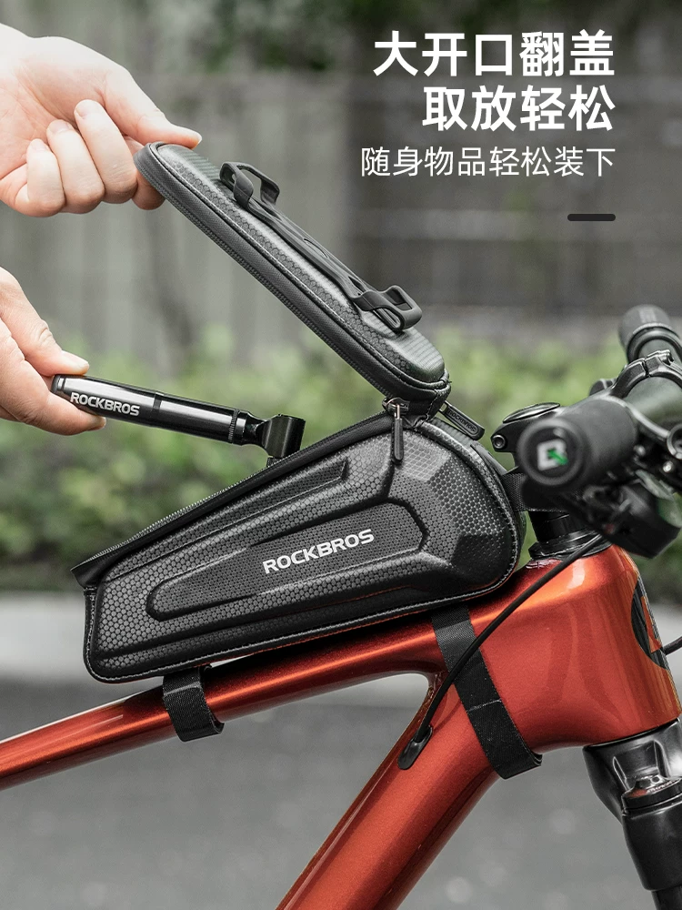 Túi xe đạp Rock Brothers, túi gắn trên khung xe, túi phía trước, túi đựng điện thoại, túi khung xe đạp leo núi và xe đạp đường trường, phụ kiện đạp xe