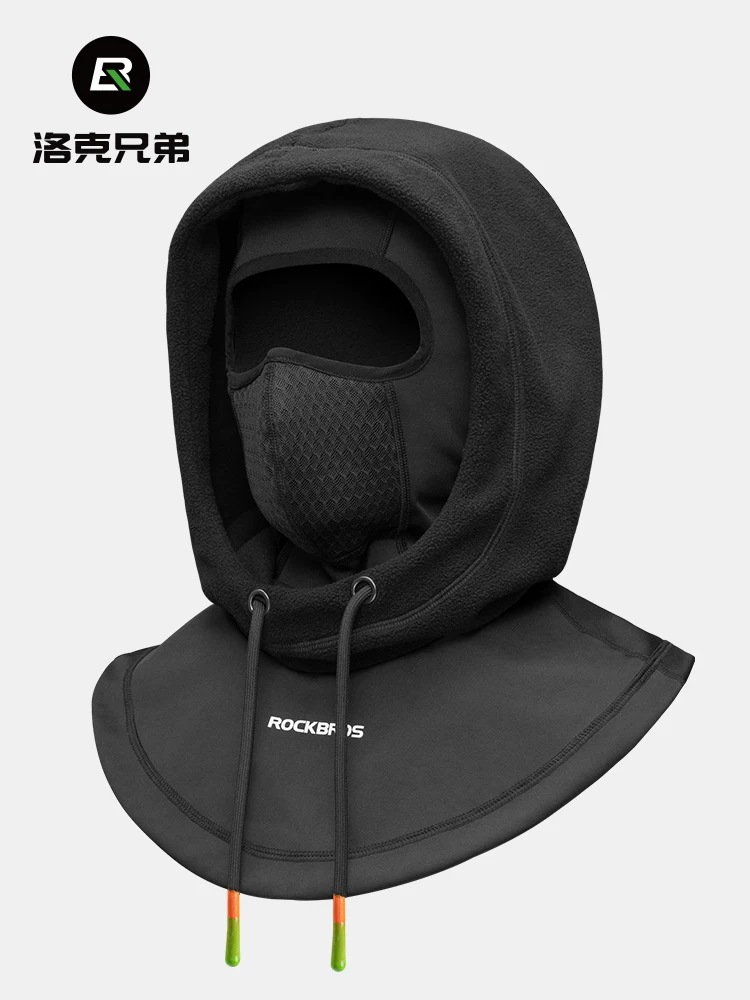 Rock Brothers mũ giữ ấm mặt nạ đi xe đạp chống gió và chống lạnh bảo vệ tai xe máy mũ nam và nữ khăn lông cừu mùa đông