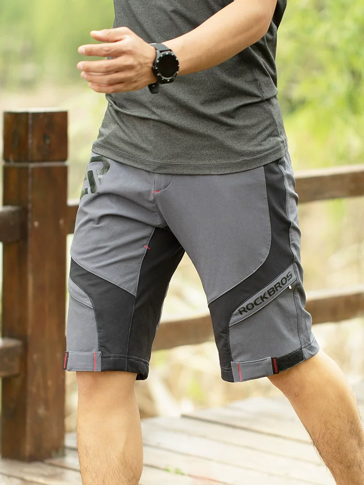 Quần short đi xe đạp thông thường của Rock Brothers dành cho nam mùa hè đi bộ đường dài ngoài trời xe đạp leo núi DH quần dài thể thao hai lớp thoáng khí