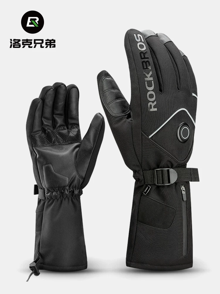 Găng tay đi xe đạp Rock Brothers có chức năng sưởi ấm cho mùa đông, thích hợp cho xe điện, xe máy và xe đạp, tương thích với màn hình cảm ứng, dành cho nam giới.