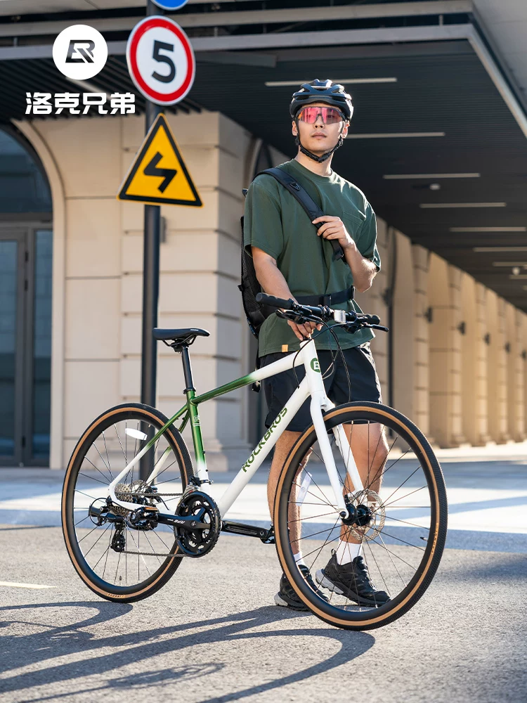 Xe đạp đường trường Rock Brothers có tay lái phẳng, phanh đĩa, xe đạp hợp kim nhôm nhẹ dành cho người lớn đi lại trong thành phố 700C dành cho nam và nữ.