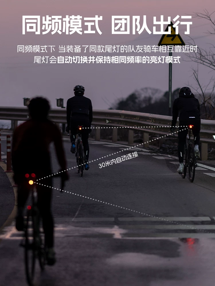 Đèn hậu xe đạp Rock Brothers xe đạp leo núi xe đạp đường trường đi đêm đèn hậu cảm biến phanh thông minh cảm ứng đèn hậu