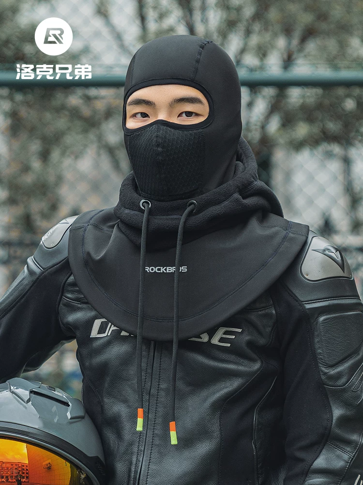 Rock Brothers mũ giữ ấm mặt nạ đi xe đạp chống gió và chống lạnh bảo vệ tai xe máy mũ nam và nữ khăn lông cừu mùa đông
