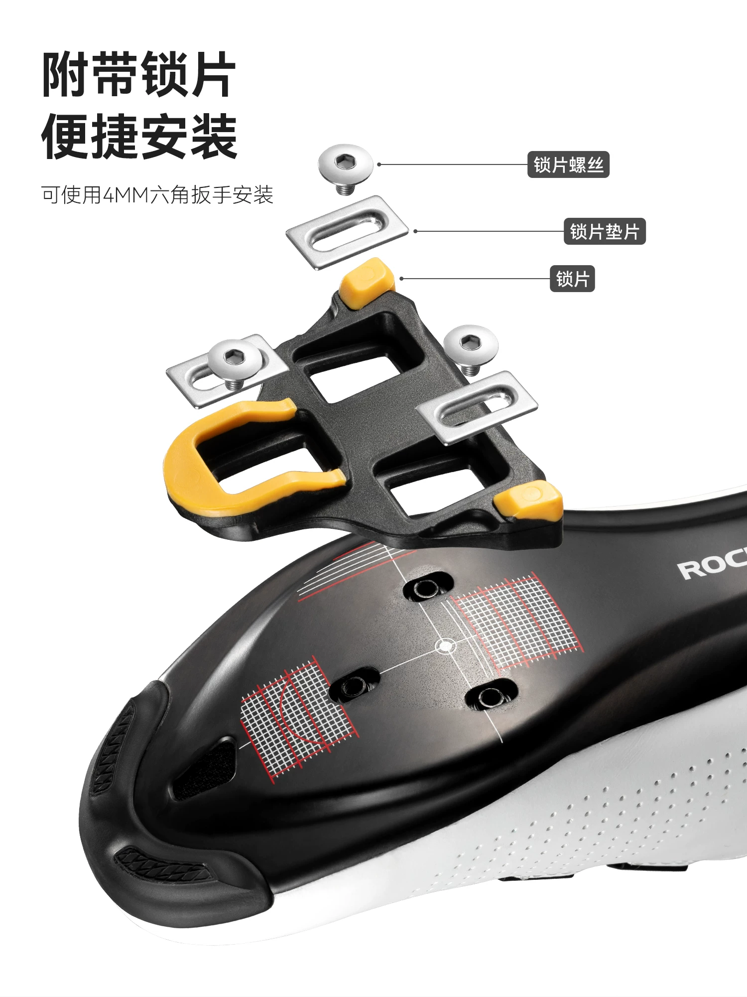 Bàn đạp xe đạp đường trường Rock Brothers có vòng bi, bàn đạp hợp kim nhôm có đinh, phụ kiện giày đi xe đạp