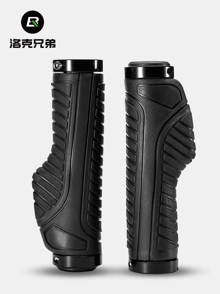 Tay nắm xe đạp Rock Brothers, tay lái xe đạp leo núi, chống trơn trượt, giảm xóc, tay nắm phụ trợ bằng cao su, khóa chắc chắn, thoải mái khi lái xe.