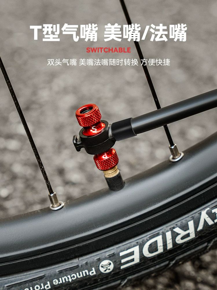 Máy bơm xe đạp mini cầm tay Rock Brothers, áp suất cao, dùng cho bóng rổ, bóng đá, đồ chơi gia đình, xe đạp đường trường