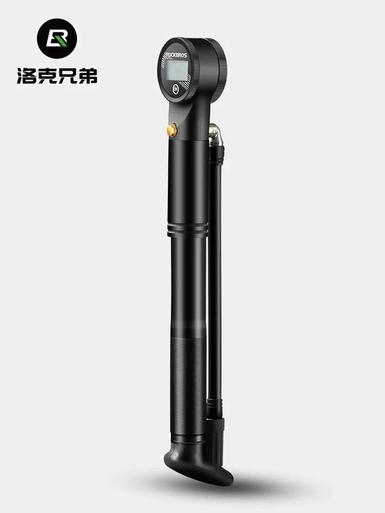 Máy bơm xe đạp Rock Brothers Máy đo áp suất cầm tay áp suất cao mini xe đạp đường trường và xe đạp leo núi Máy bơm không khí van Schrader