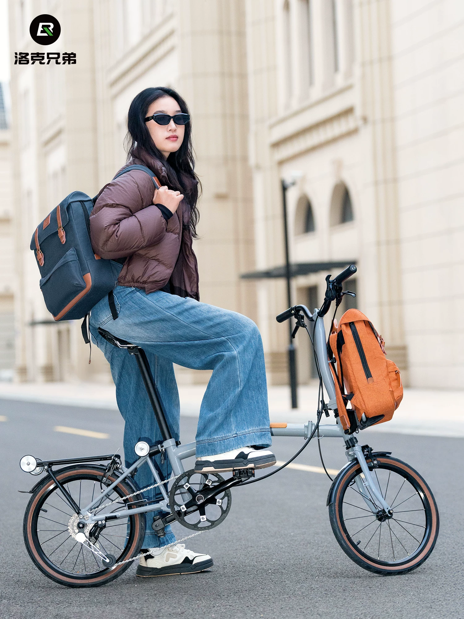 Túi xe đạp gấp nhỏ Rock Brothers, túi đeo trước kiểu retro, túi ghi đông xe đạp, đi xe đạp đô thị, đi làm
