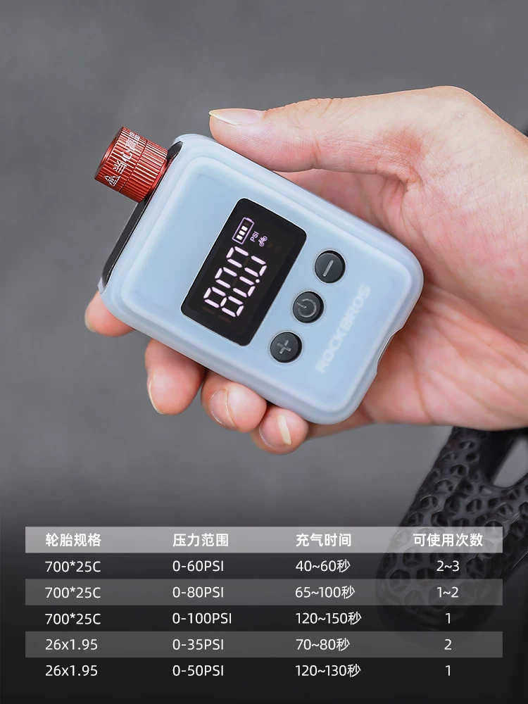 Máy bơm điện cầm tay khẩn cấp Rock Brothers dành cho xe đạp leo núi và xe đạp đường trường, máy bơm bơm hơi bóng rổ và bóng đá, mini áp suất cao