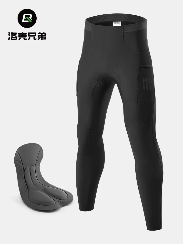 Quần đi xe đạp Rock Brothers lông cừu chống gió ấm áp xe đạp đường bộ quần đi xe đạp thể thao mùa thu đông phong cách nam