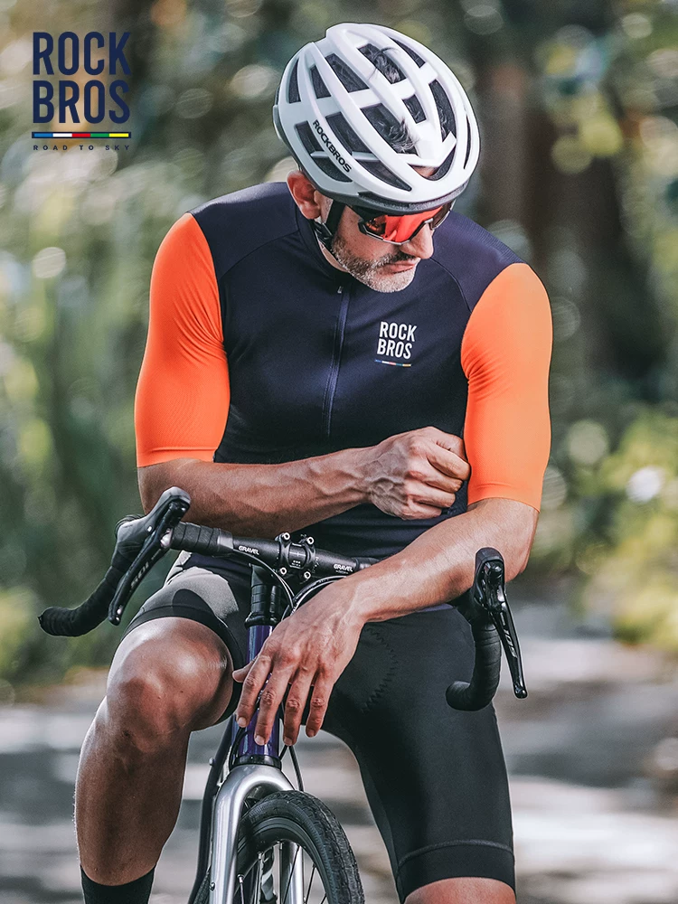 Rock Brothers Sky Road Series Áo đi xe đạp ngắn tay Áo thể thao nam đi xe đạp leo núi mùa hè