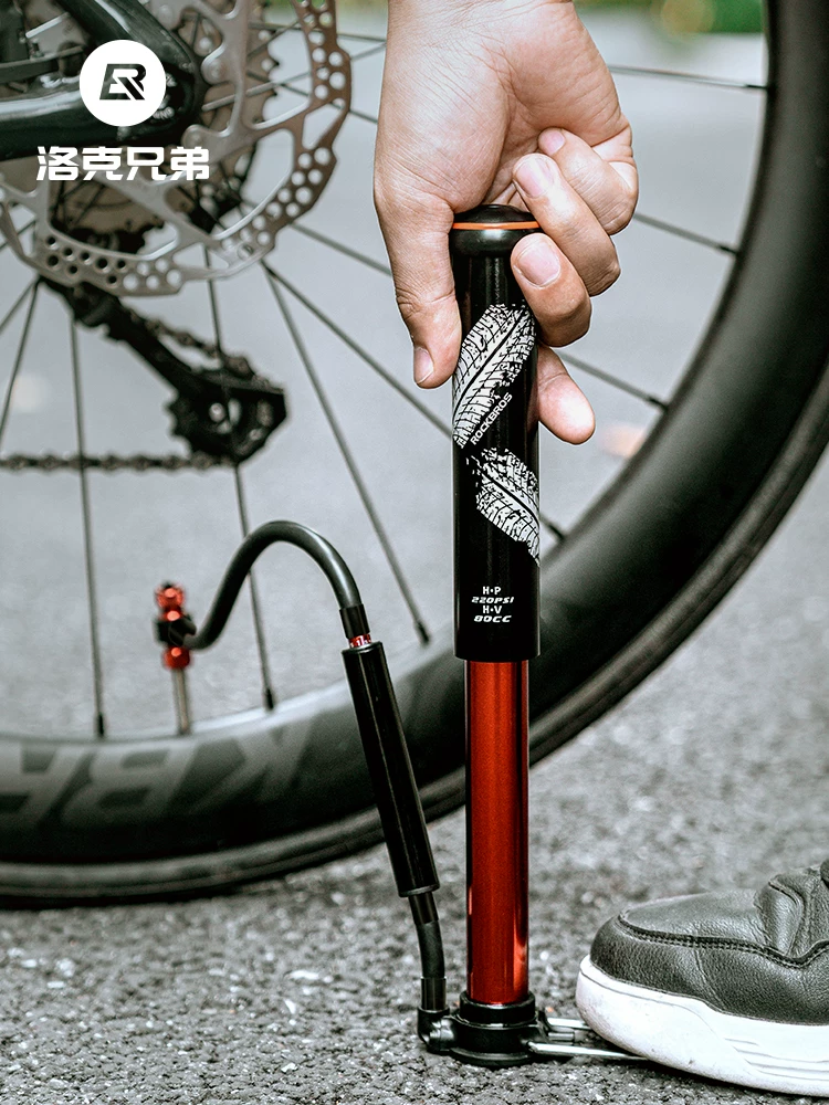 Máy bơm xe đạp mini cầm tay Rock Brothers, áp suất cao, dùng cho bóng rổ, bóng đá, đồ chơi gia đình, xe đạp đường trường