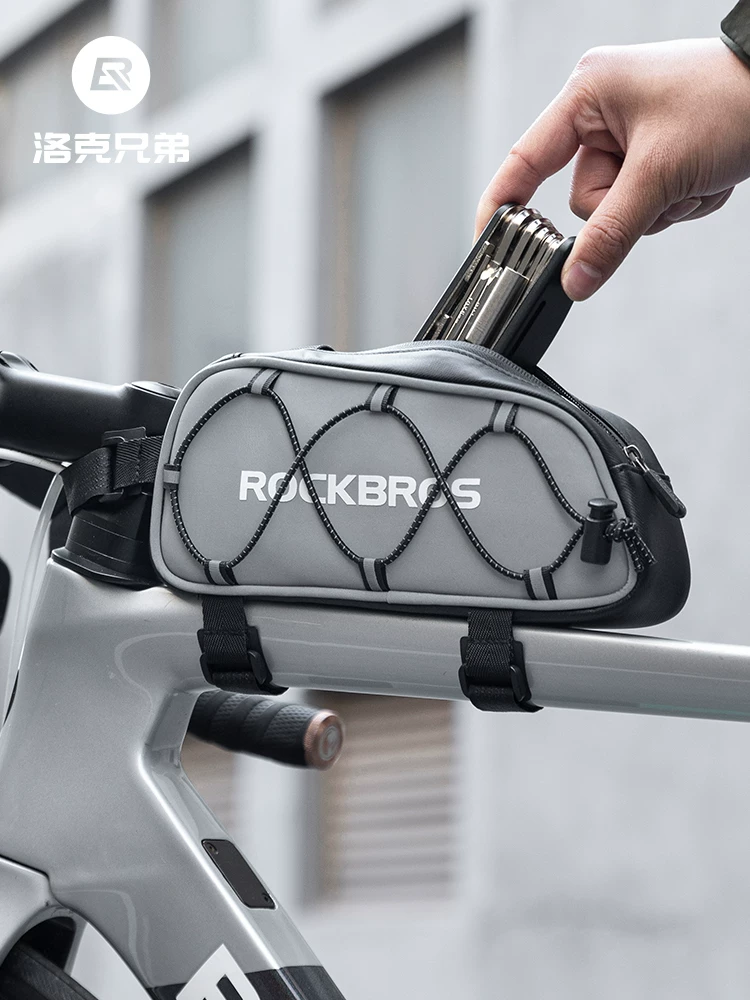 Túi đựng đồ trên khung xe đạp Rock Brothers, dành cho xe đạp đường trường, xe đạp leo núi, túi khung trước, phụ kiện đi xe đạp, túi yên xe phản quang