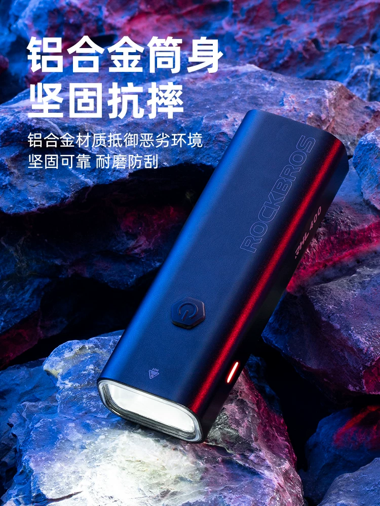 Đèn xe đạp Rock Brothers đèn pha mạnh đèn pin đi đêm sạc USB thiết bị đi xe đạp đường núi