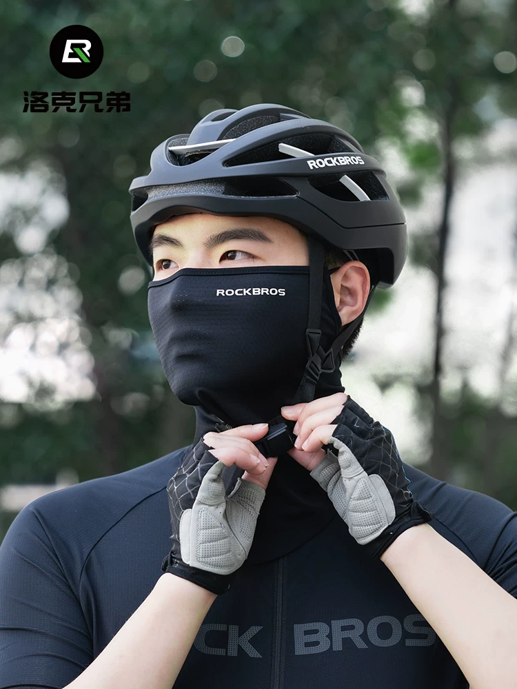 Khẩu trang che mặt chống nắng Rock Brothers, mũ trùm đầu đi xe máy, khăn quàng cổ bằng vải lụa đá mát, khăn che mặt mùa hè đi câu cá dành cho nam và nữ