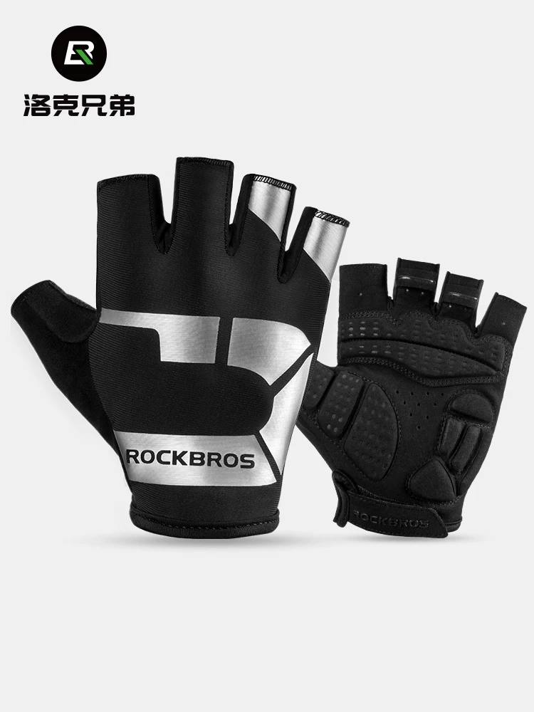 Găng tay đi xe đạp Rock Brothers Găng tay đi xe đạp nửa ngón dành cho nam và nữ Găng tay thể thao xe đạp leo núi đường bộ thoáng khí và hấp thụ sốc