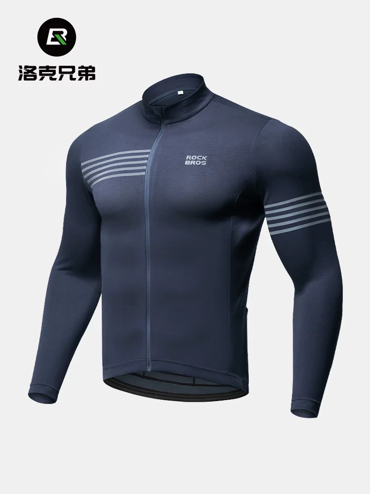 Áo thể thao đạp xe dài tay Rock Brothers dành cho nam, ấm áp và chống gió, áo thể thao dành cho xe đạp đường trường và leo núi cho mùa thu đông.