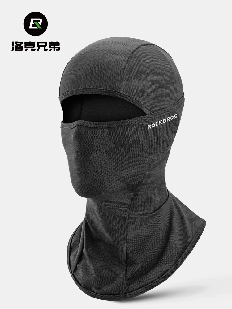 Mũ bảo vệ chống nắng Rock Brothers, mặt nạ đi xe đạp, mặt nạ che mặt toàn diện cho xe máy, khăn quàng cổ bằng vải lụa đá, chống gió mùa xuân hè, dùng ngoài trời cho nam và nữ