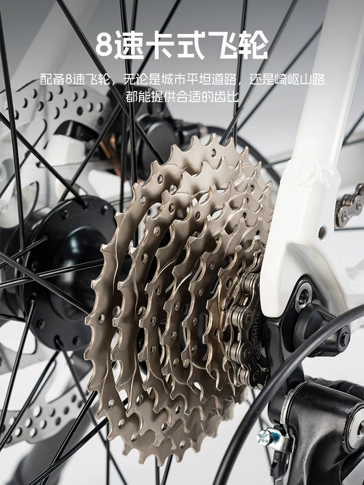 Xe đạp đường trường Rock Brothers có tay lái phẳng, phanh đĩa, xe đạp hợp kim nhôm nhẹ dành cho người lớn đi lại trong thành phố 700C dành cho nam và nữ.