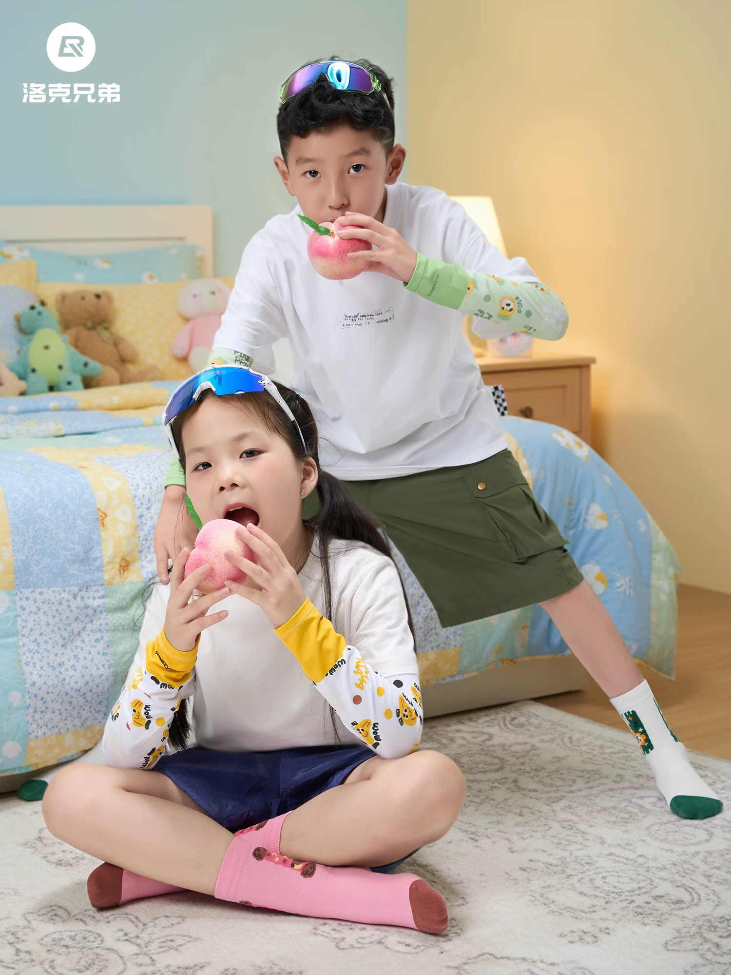 Tất đi xe đạp trẻ em Rock Brothers dành cho thanh thiếu niên đi xe đạp đường trường tất dài đến giữa bắp chân nén chạy thể thao tất thoáng khí