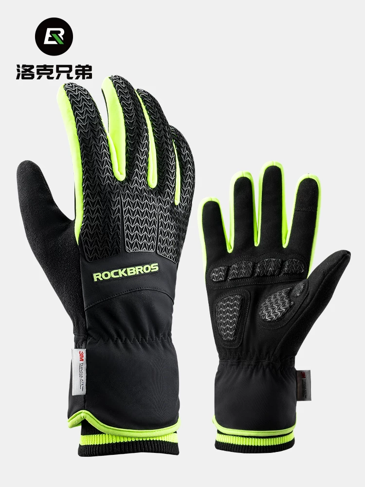 Găng tay đi xe đạp giữ nhiệt Rock Brothers 3M Thinsulate cotton găng tay đi xe đạp dài ngón tay màn hình cảm ứng chống gió mùa đông dành cho nam và nữ