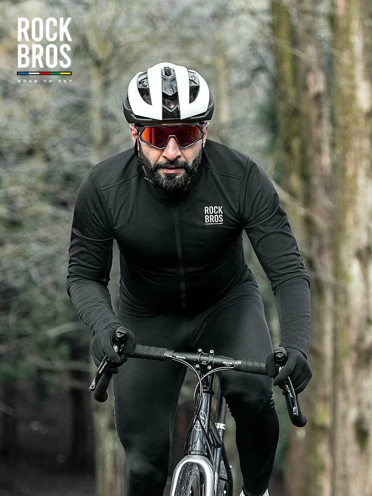 Rock Brothers Sky Road Series Áo đi xe đạp dài tay Áo ấm mùa thu đông Đường xe đạp thể thao Phong cách nam