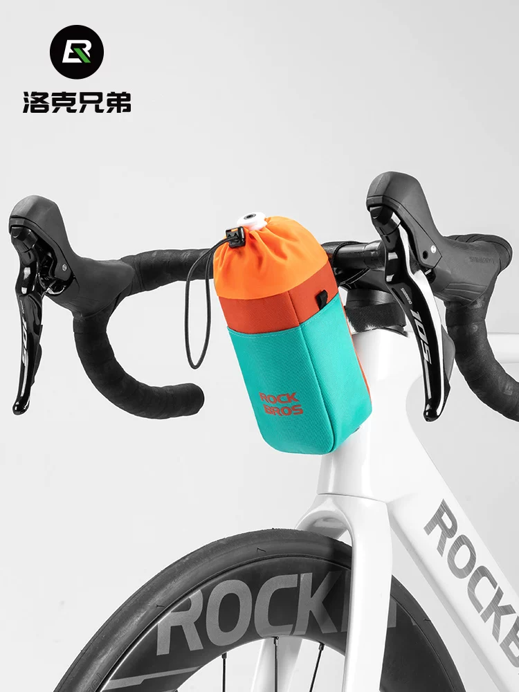 Túi đựng bình nước xe đạp Rock Brothers, túi nước xe đạp gấp gọn, túi treo dây rút, túi đựng cốc nước, túi dây rút gắn tay lái xe đạp đường trường