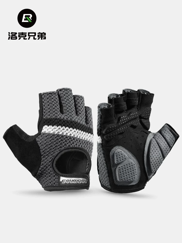 Găng tay đi xe đạp Rock Brothers nửa ngón chống trượt thiết bị tập thể dục tập luyện thể thao găng tay tập thể dục dành cho nam và nữ