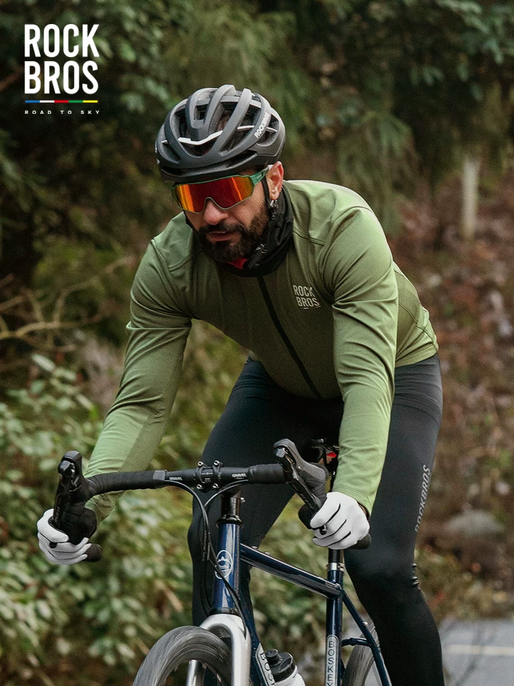 Rock Brothers Sky Road Series Áo đi xe đạp dài tay Áo ấm mùa thu đông Đường xe đạp thể thao Phong cách nam
