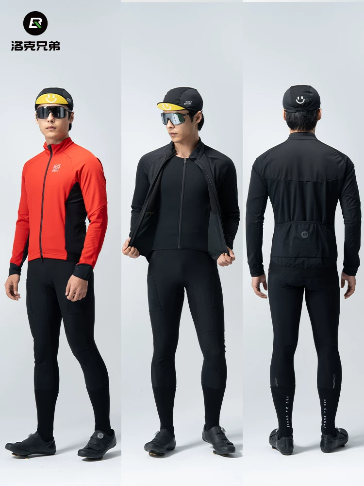 Rock Brothers Bộ Quần Áo Đạp Xe Nam Lông Cừu Ấm Áp Dài Tay Quần Dài Ngoài Trời Đạp Xe Thể Thao Mùa Đông