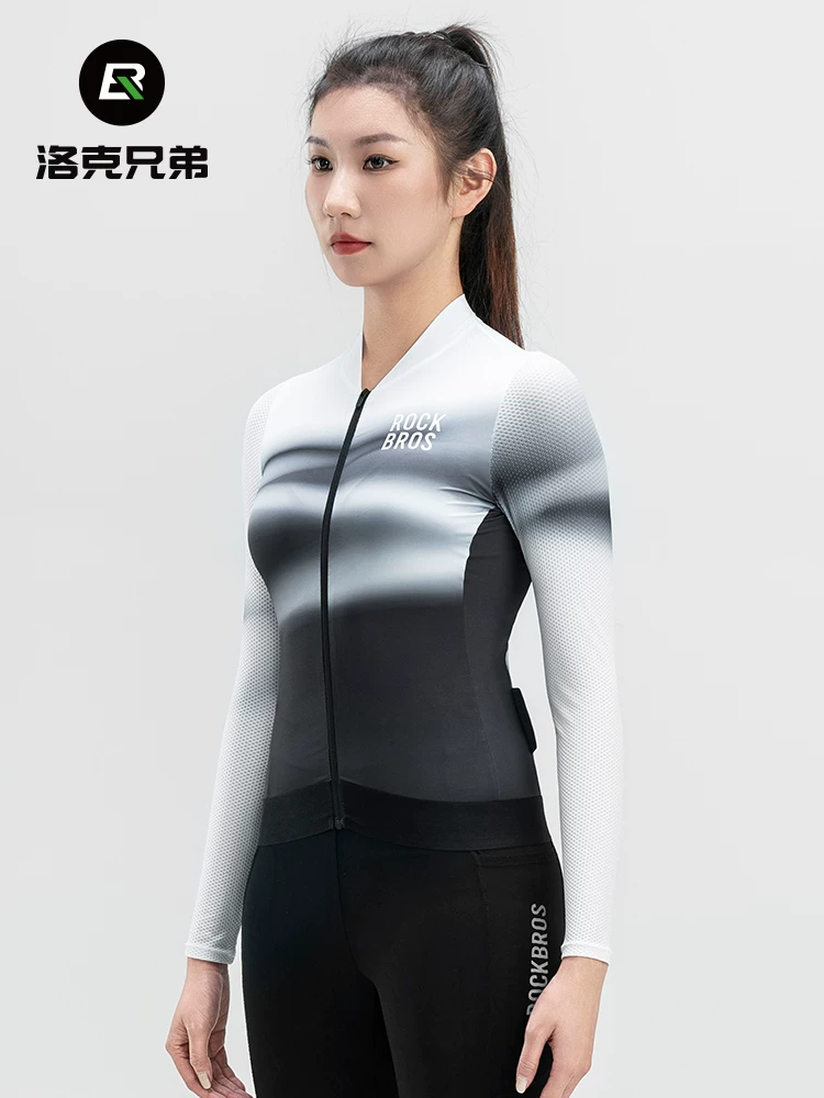 Áo thể thao đạp xe Rock Brothers dành cho nữ, áo dài tay mùa xuân và mùa hè, quần áo thể thao đạp xe đường trường, xe đạp leo núi, thoáng khí và nhanh khô