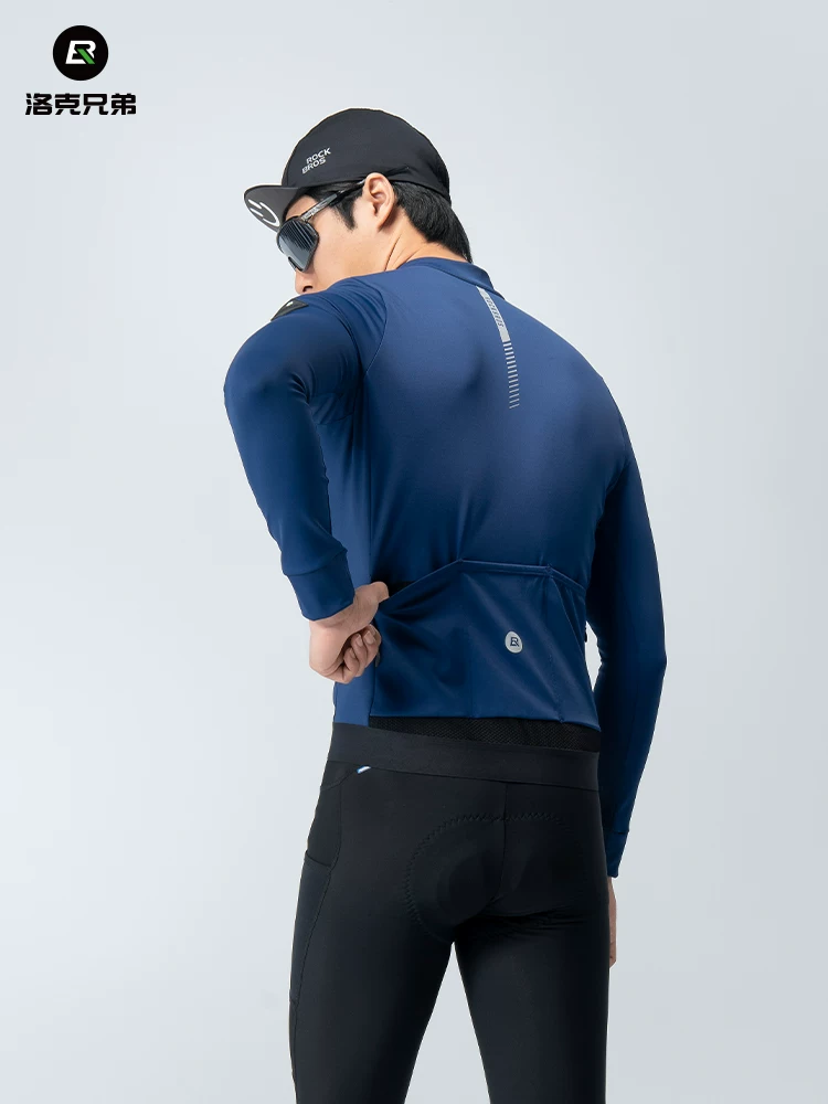 Áo đi xe đạp Rock Brothers dài tay áo lông cừu mỏng ấm áp xe đạp đường núi quần áo nam mùa thu đông